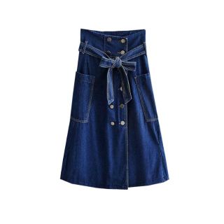 ザラ(ZARA)の1016★春新作 デニム フレアスカート(ひざ丈スカート)