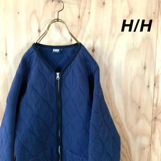 ヘリーハンセン(HELLY HANSEN)のH/H ヘリーハンセン ノーカラー キルティングジャケット ネイビー(ノーカラージャケット)