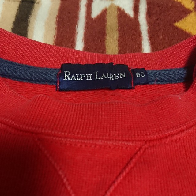 POLO RALPH LAUREN(ポロラルフローレン)のPOLO RALPH LAUREN ポロラルフローレン80スウェット赤USA キッズ/ベビー/マタニティのベビー服(~85cm)(トレーナー)の商品写真