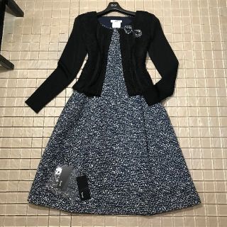 ルネ(René)の2019年☆美品☆Rene ルネ☆リボンブローチ付き ワンピース☆36(ひざ丈ワンピース)