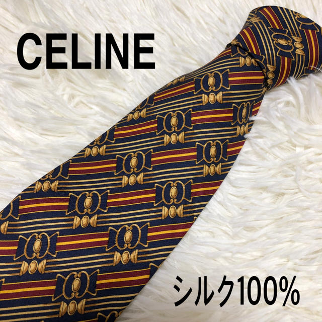 celine(セリーヌ)のブランド CELINE セリーヌ 柄 ネクタイ 紳士 シルク100% 送料無料 メンズのファッション小物(ネクタイ)の商品写真