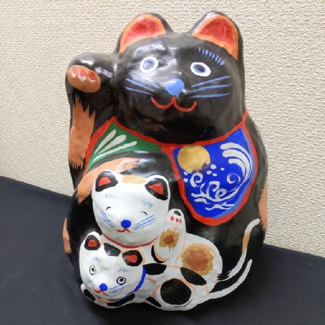 期間限定30%OFF! 春日部張子 招き猫 親子 - 置物