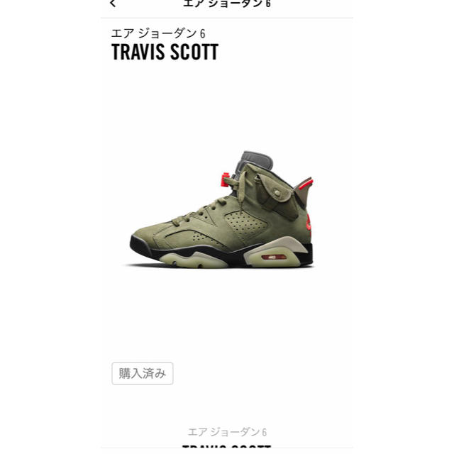 AIR JORDAN 6 TRAVIS SCOTT靴/シューズ