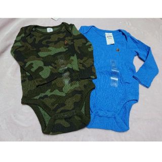 ベビーギャップ(babyGAP)の【新品】GAP くまさん 長袖ロンパース2枚 12-18m 80(ロンパース)