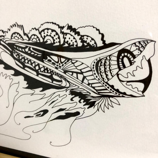 Fish（ペン画） エンタメ/ホビーの美術品/アンティーク(絵画/タペストリー)の商品写真