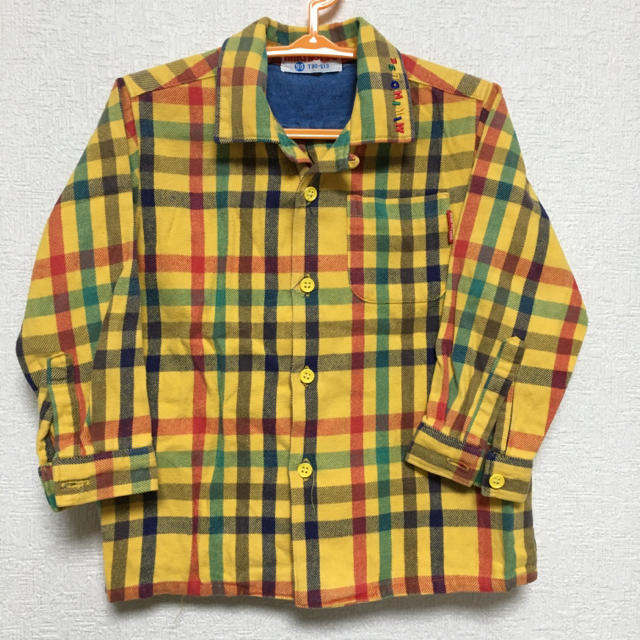 【期間限定値下げ】ミキハウス　チェックシャツ90 キッズ/ベビー/マタニティのキッズ服男の子用(90cm~)(ブラウス)の商品写真