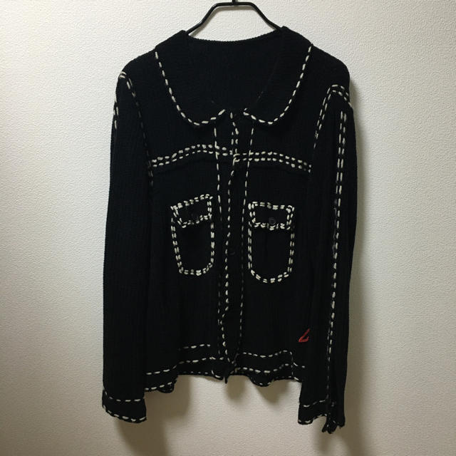 PHINGERIN PG1 ニットジャケット ブラック×ホワイト PHINGERIN PG1 ニットジャケット ブラック×ホワイト