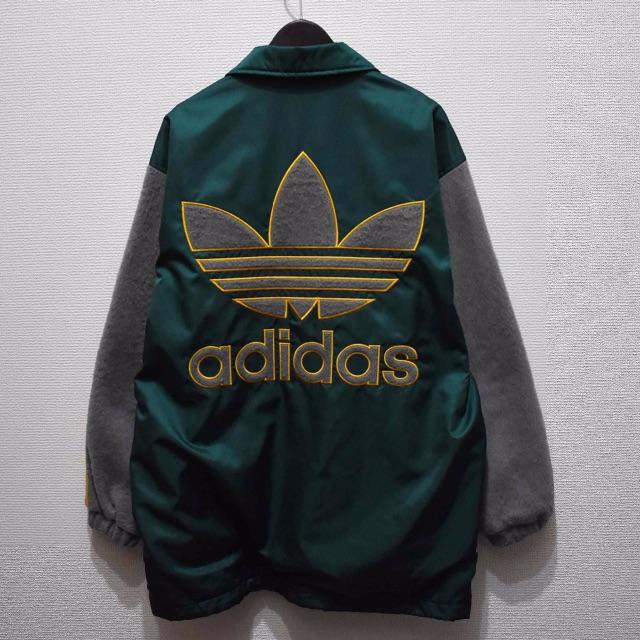 adidasナイロンコーチジャケット デサント製90s ビッグロゴ 7758