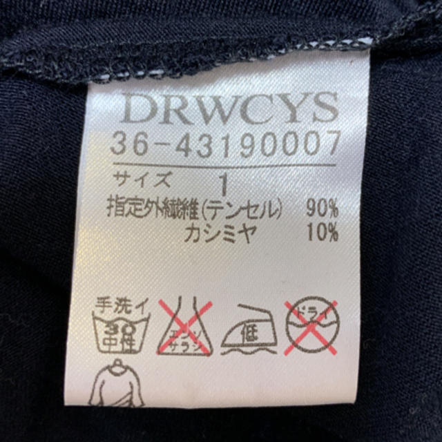 DRWCYS(ドロシーズ)のDRWCYS  テンセル　カシミヤ　Ｔシャツ　ドロシーズ　ブラック レディースのトップス(Tシャツ(半袖/袖なし))の商品写真