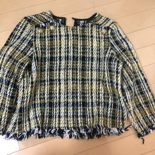 ザラ(ZARA)のZARA  ツイード フリンジ トップス(カットソー(長袖/七分))