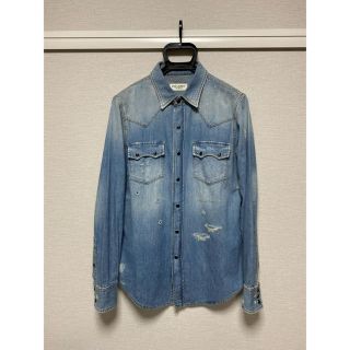 正規 18SS Saint Laurent サンローランパリ デニムシャツ