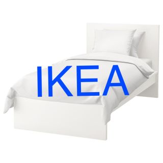 イケア(IKEA)のIKEA　セミダブル　ベッド　フレーム　すのこ　ホワイト　白　引き取り(セミダブルベッド)