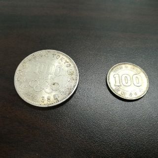 東京オリンピック　記念硬貨2枚セット　1964　1000円　100円(貨幣)