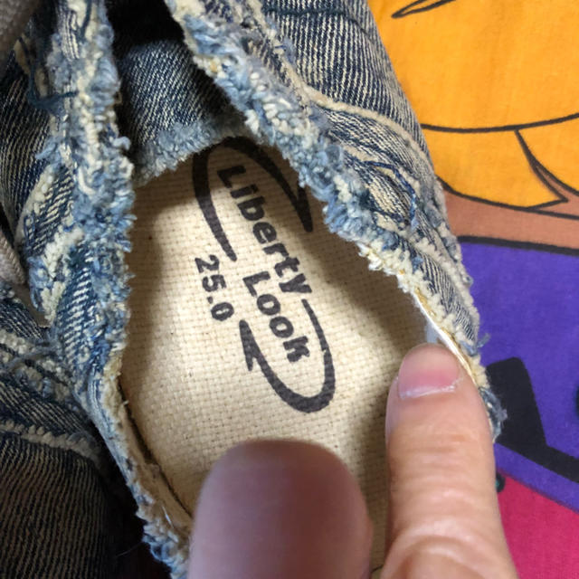 デニムパッチワークスニーカー レトロ リバティールック メンズの靴/シューズ(スニーカー)の商品写真