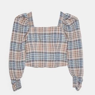 ザラ(ZARA)のZARA チェック柄トップス(シャツ/ブラウス(長袖/七分))