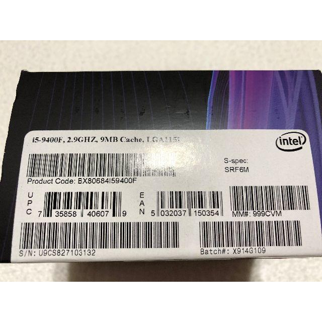 intel CORE i5 9400F BOX（第9世代CPU） スマホ/家電/カメラのPC/タブレット(PCパーツ)の商品写真