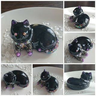 【黒猫ちゃん(ФωФ)★オルゴナイト】(インテリア雑貨)