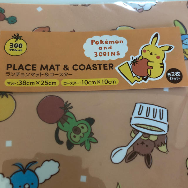 3COINS(スリーコインズ)のポケモンランチョンマット&コースター インテリア/住まい/日用品のキッチン/食器(テーブル用品)の商品写真