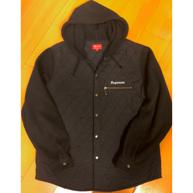 Supreme 17AW hooded fleece nylon shirt