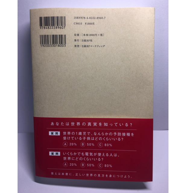 日経BP(ニッケイビーピー)のFACTFULNESS(ファクトフルネス)  エンタメ/ホビーの本(ビジネス/経済)の商品写真