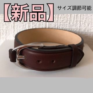 ロンシャン(LONGCHAMP)の【値下げ】新品 Longchamp 濃茶 革ブレスレット(ブレスレット/バングル)