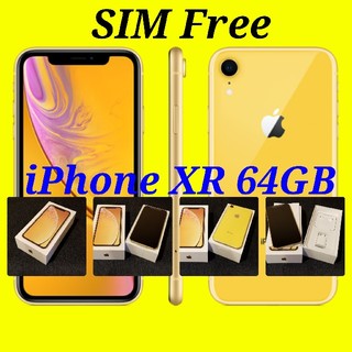 アップル(Apple)の【SIMフリー/新品未使用】iPhone XR 64GB/イエロー/判定○(スマートフォン本体)
