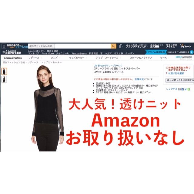 Lily Brown(リリーブラウン)の【リリー・ブラウン★新品未使用★30%OFF】透けニットプルオーバー【ブラック】 レディースのトップス(ニット/セーター)の商品写真