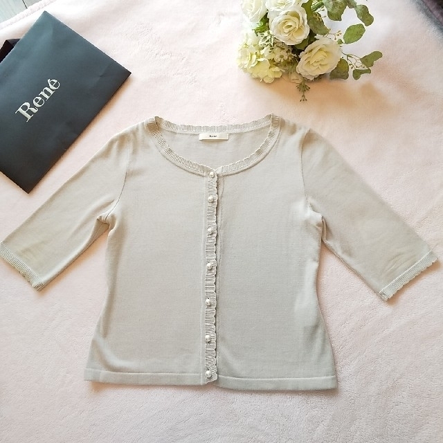 ルネ❇️Rene❇️ 2018年五分袖パールボタンカーディガン fruut.pt