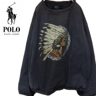 ポロラルフローレン(POLO RALPH LAUREN)のラルフローレン　90s インディアン　ネイティブ柄プルオーバースウェットUSA製(スウェット)