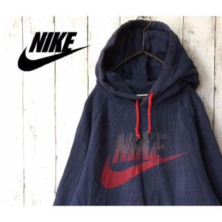 ナイキ(NIKE)の【スウォッシュ★古着】ナイキ パーカー ネイビー ビッグロゴ 長袖 スウェット(パーカー)