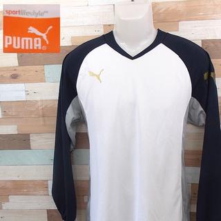 プーマ(PUMA)の【PUMA】 美品 プーマ ホワイト長袖シャツ スポーツウェア サイズM(Tシャツ/カットソー(七分/長袖))