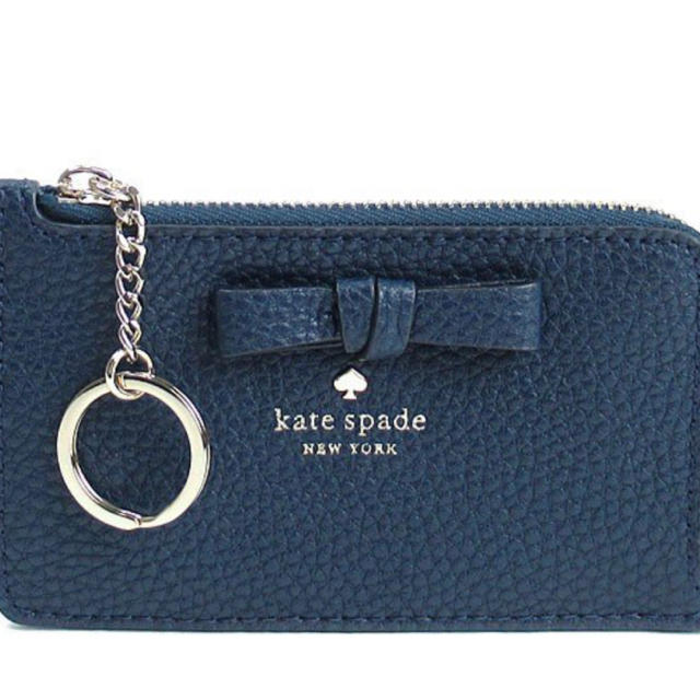 ■新品■未使用■ kate spade ケイトスペード K9132 レザー カードケース コインケース カード入れ ブルー系×ネイビー系 BC4636ｱZ