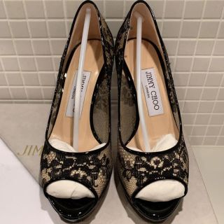 JIMMY CHOO レースオープントゥパンプス