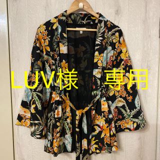 ザラ(ZARA)のLUV様専用　　ZARA キモノデザイン 花柄ガウンカーディガン(ガウンコート)