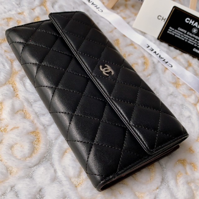 CHANEL 正規品 極美品 マトラッセ 長財布 ブラック CHANEL 正規品 極美品 マトラッセ 長財布 ブラック