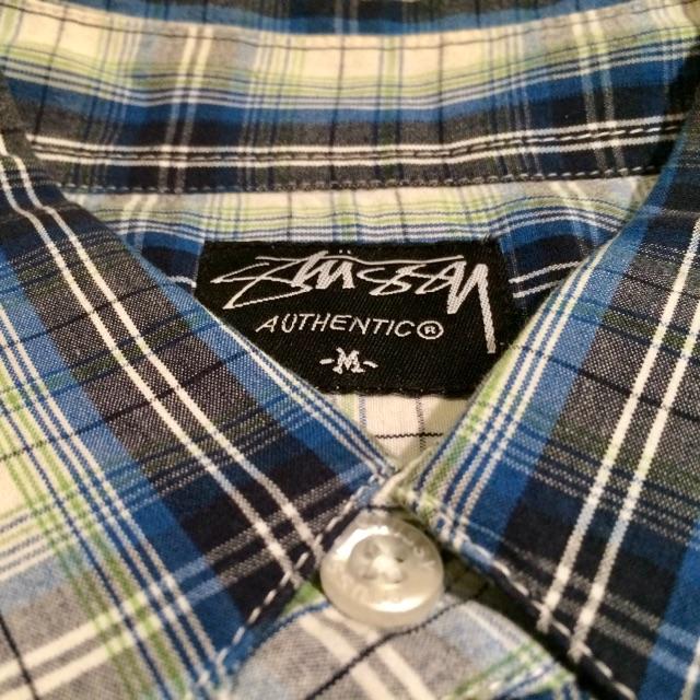 STUSSY ステューシー 半袖ボタンシャツ ブルー チェック