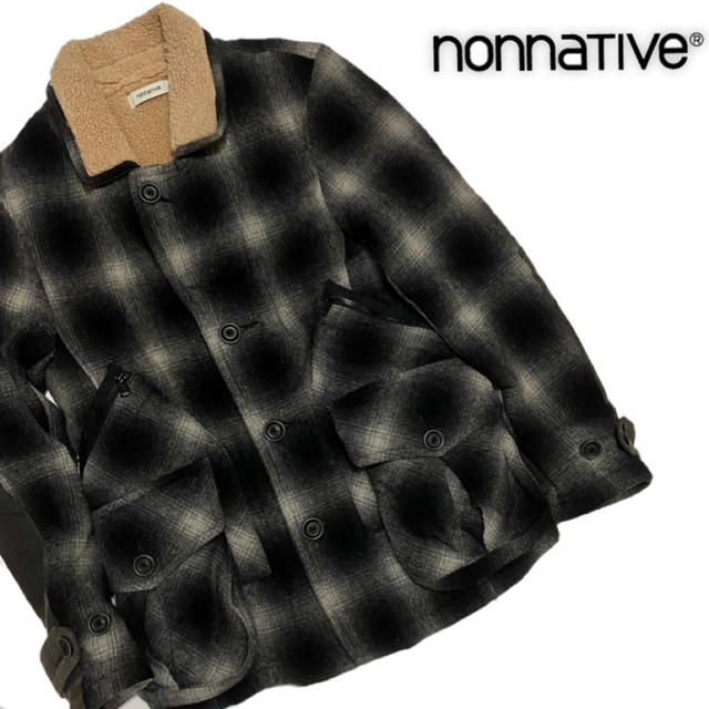 nonnative(ノンネイティブ)の【ノンネイティブ】チェック ボアブルゾン ハンティングデザイン メンズのジャケット/アウター(ブルゾン)の商品写真