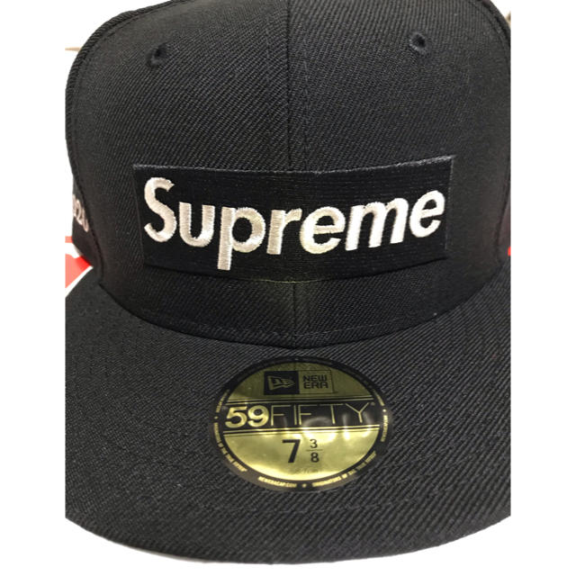 supreme new era cap 黒 ブラック 7 3/8