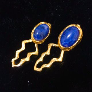 ジョンローレンスサリバン(JOHN LAWRENCE SULLIVAN)のVINTAGE EARRINGヴィンテージ イヤリング 青　天然石？(イヤリング)