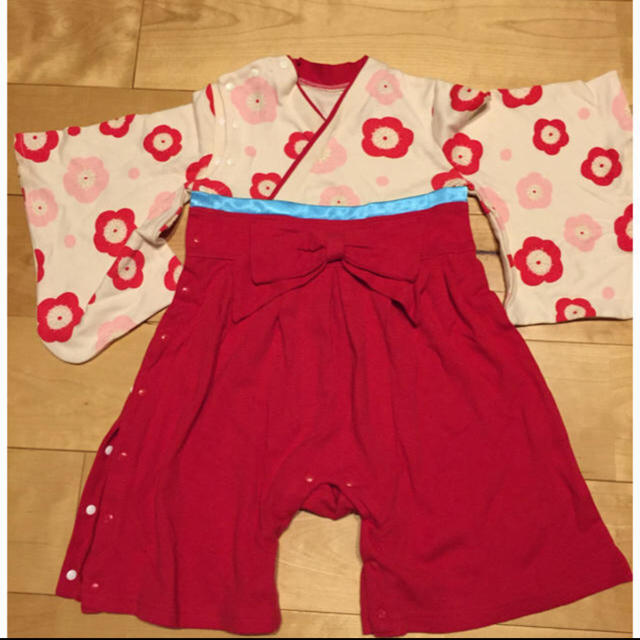 袴　ロンパース  サイズ80 キッズ/ベビー/マタニティのベビー服(~85cm)(ロンパース)の商品写真