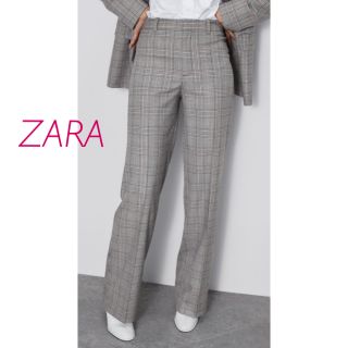 ザラ(ZARA)の新品未使用　ZARA グレンチェック　ハイウエスト　スーツ　ワイドパンツ  M(その他)