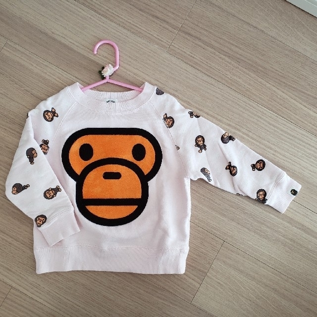 A BATHING APE(アベイシングエイプ)のトレーナー　BAPEKIDS　100 キッズ/ベビー/マタニティのキッズ服女の子用(90cm~)(Tシャツ/カットソー)の商品写真