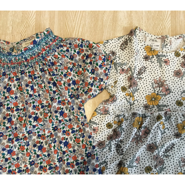 ZARA KIDS(ザラキッズ)の値下げ◆ZARAKIDS Tシャツ、ワンピース104cm  キッズ/ベビー/マタニティのキッズ服女の子用(90cm~)(Tシャツ/カットソー)の商品写真