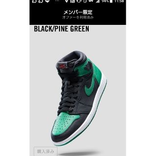 ナイキ(NIKE)のair jordan エア ジョーダン 1 pine green  26.5㎝(スニーカー)