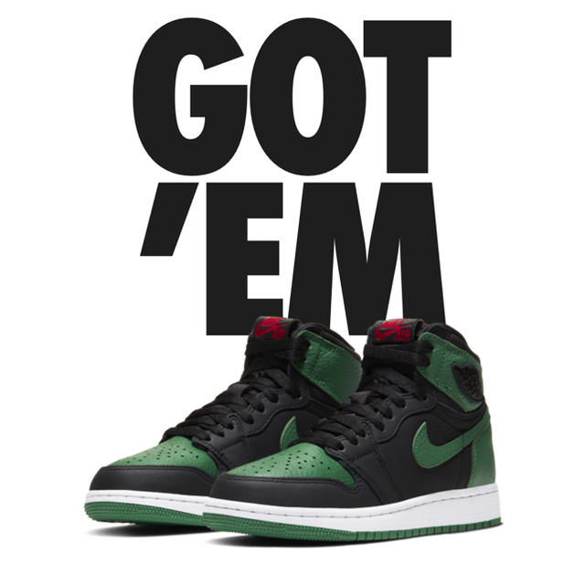 AIR JORDAN 1 BALCK/PINE GREEN