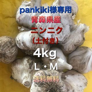 青森県五戸町産　にんにく（土付き）4kg　L・M(野菜)