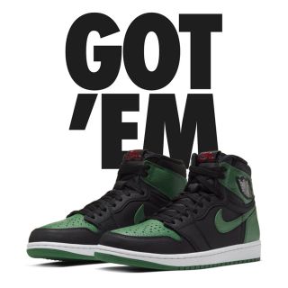 ナイキ(NIKE)のNIKE AIR JORDAN 1"BLACK/PINE GREEN"(スニーカー)