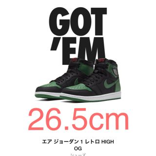 ナイキ(NIKE)の【26.5cm】 AIR JORDAN 1 HIGH OG PINE GREEN(スニーカー)