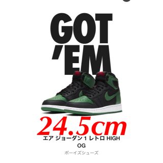 ナイキ(NIKE)のエアジョーダン1 AJ1 パイングリーン 【24.5cm】(スニーカー)