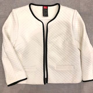 ダブルスタンダードクロージング(DOUBLE STANDARD CLOTHING)の美品❣️ダブルスタンダード バイカラー パイピング ジャケット 白 38(ノーカラージャケット)